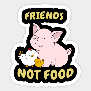 Go Vegan Cute Pig And Chicken 6 Sticker